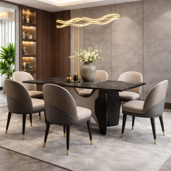 Aurelio Sculpt Dining Table (6 Seater)